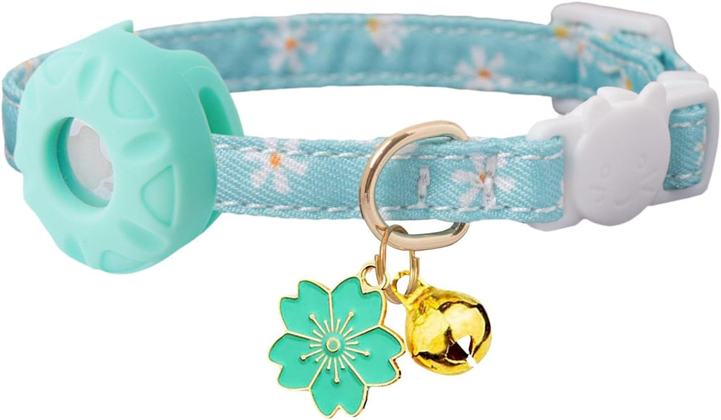 Breakaway Cat Collar with Airtag Holder,Kitten Collar with Bell