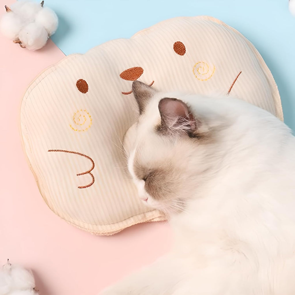 Polyester Fiber Pet Sleeping Pillow for Small Dogs Cats Beige