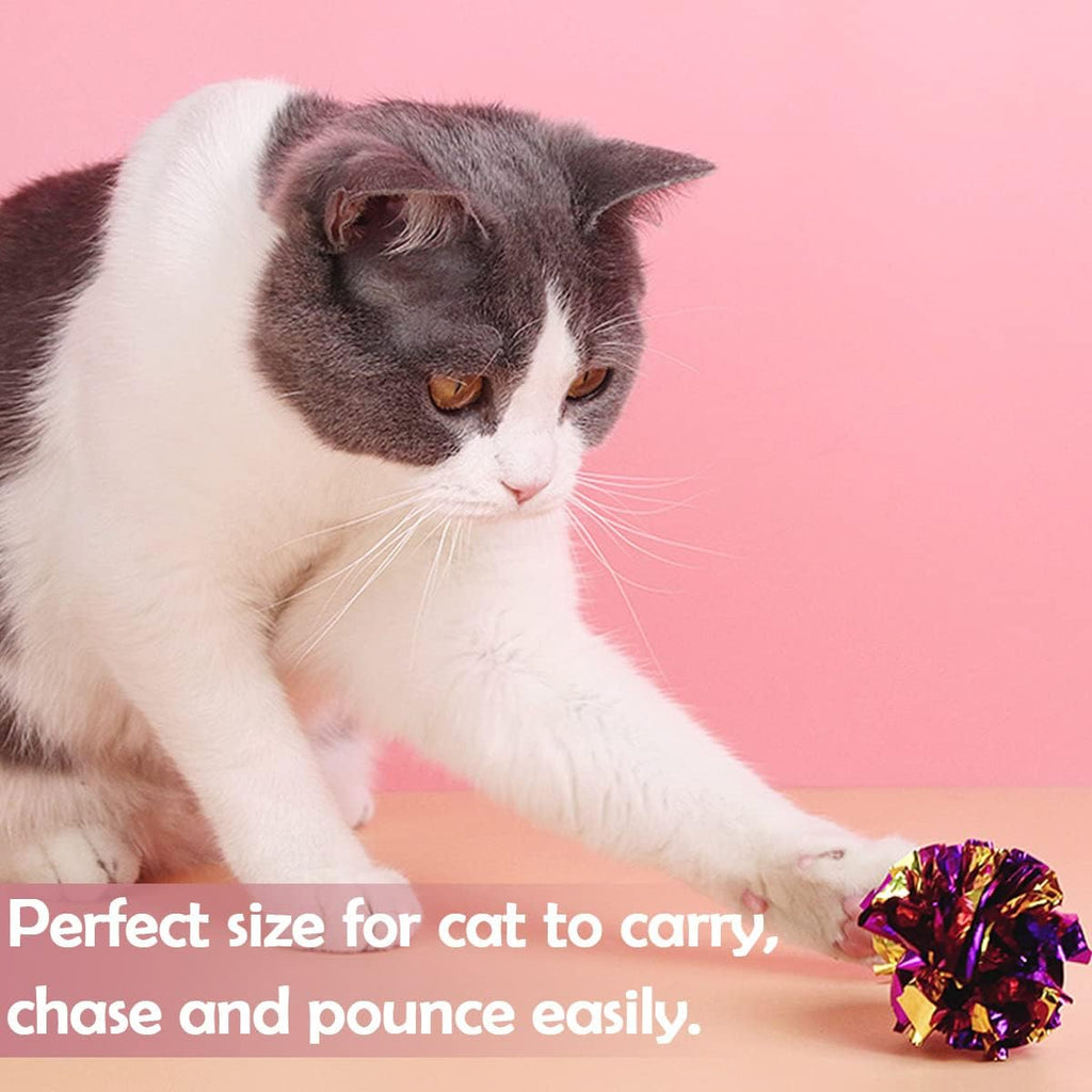 PET SHOW 20 Pack Cat Toy Crinkle Balls 2.5inch for Indoor Cats Kittens