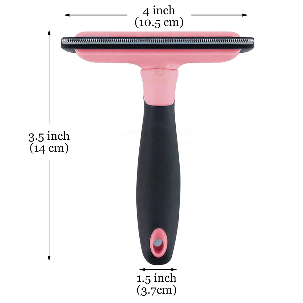 SunGrow Dog and Cat Deshedding Brush, Minimizes Shedding, Enhances Coat Health, Gentle on Skin, Suitable for Rabbits & F