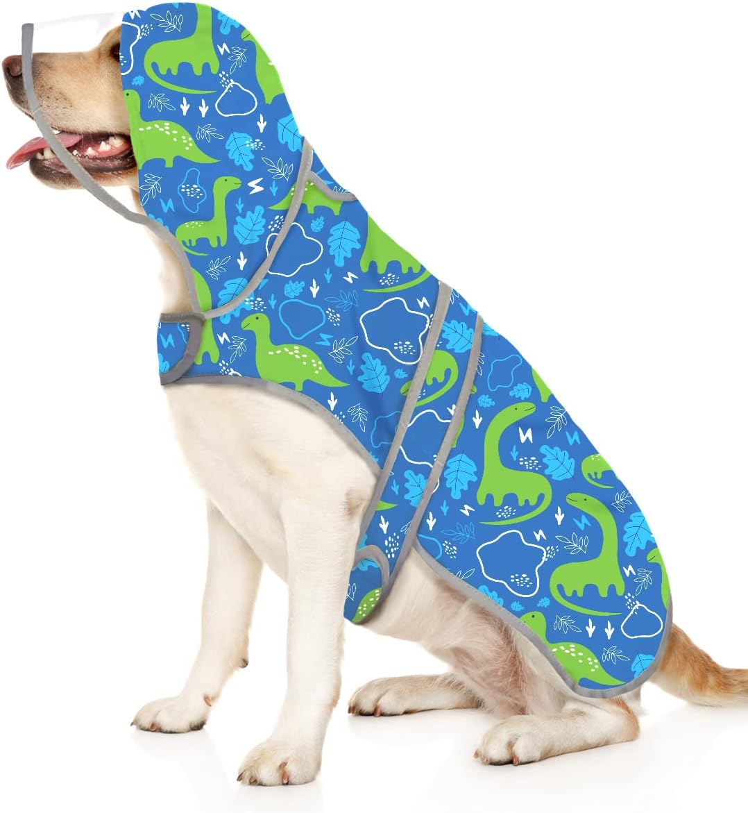 HDE Clear Hooded Dog Raincoat Jacket Poncho with Dog Leash Hole Yellow S