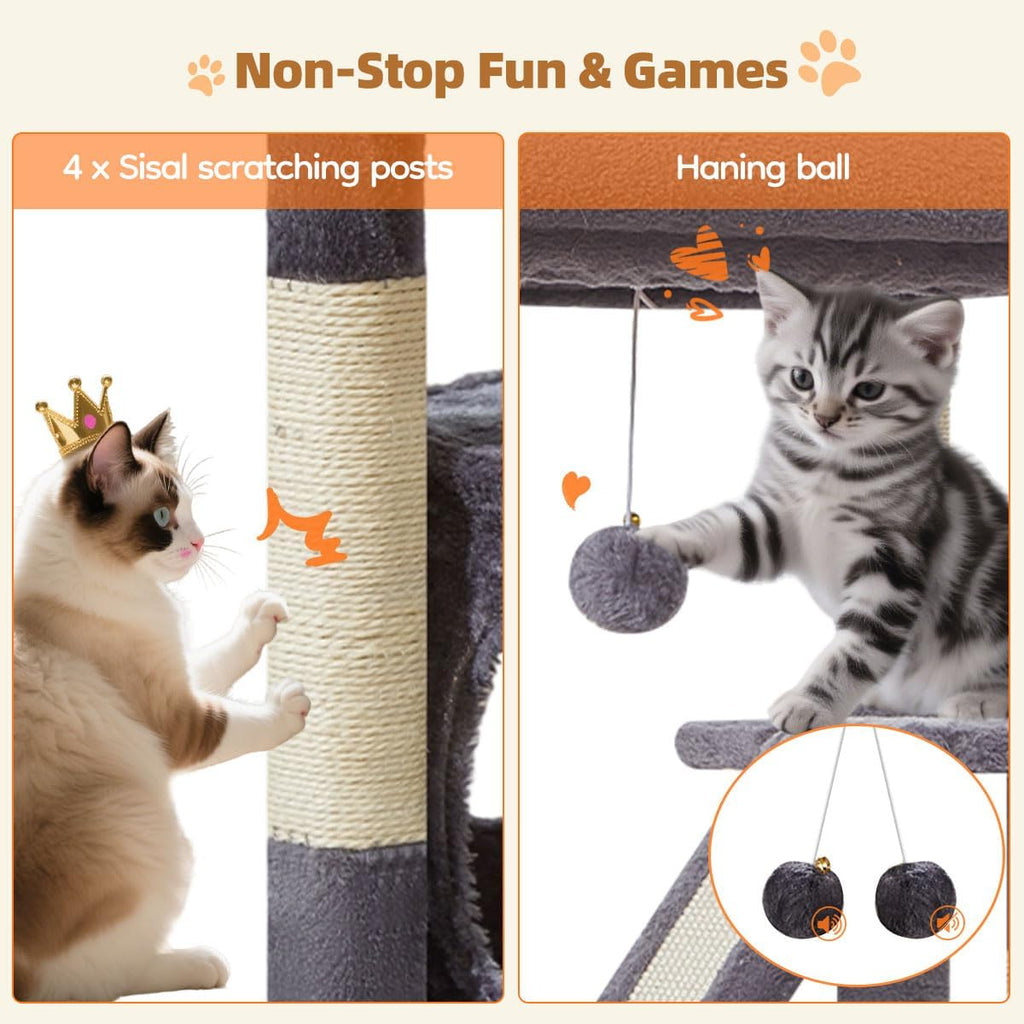 Taoqimiao Cat Tree, 38.5In Cat Tower for Indoor Cats, Suitable for Kittens