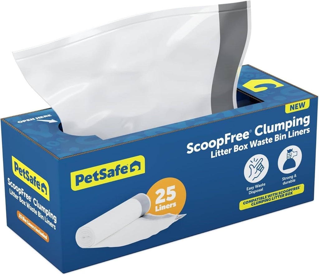PetSafe ScoopFree Clumping & SmartSpin Litter Box Waste Bin Liners, 25-Ct