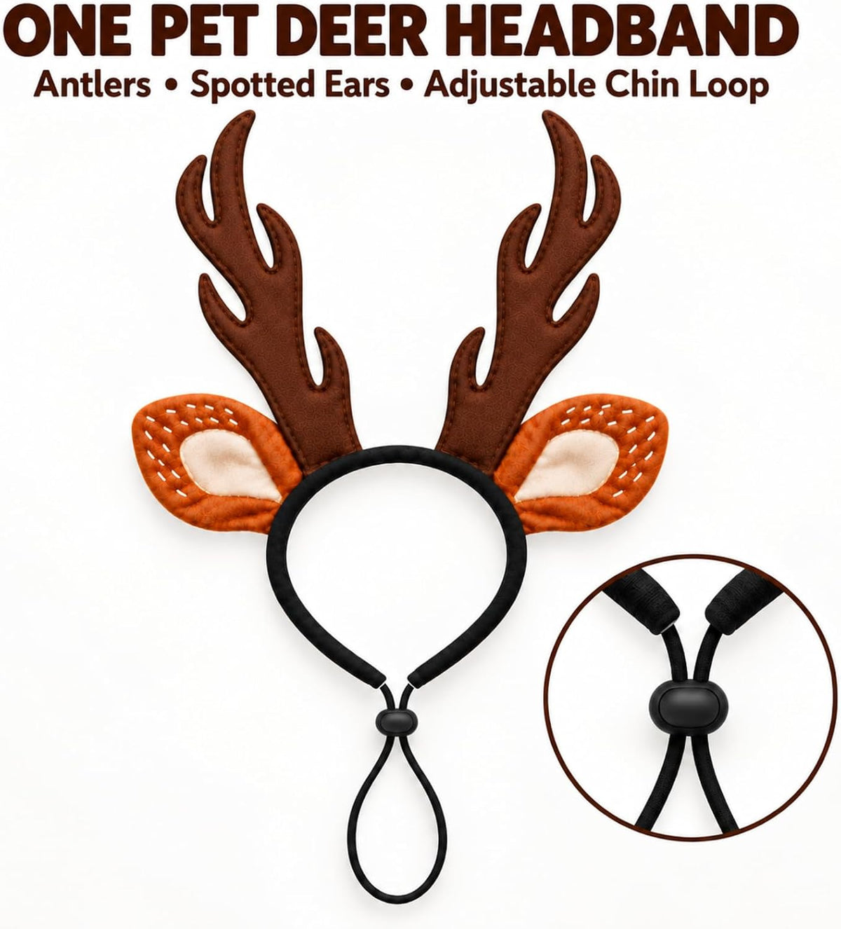 Dog Reindeer Antlers Deer Ear Headband Pet Halloween Christmas Costume