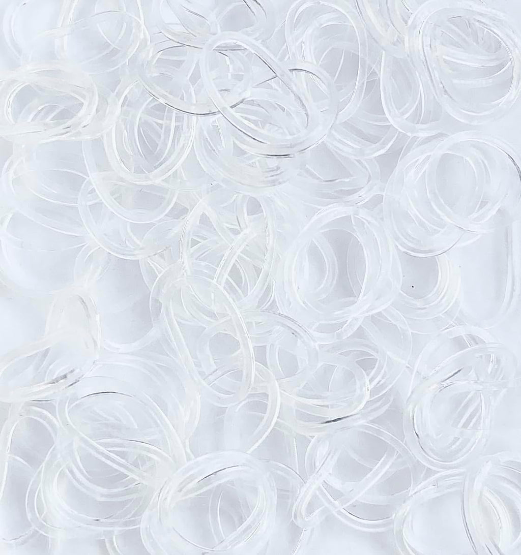 HipGirl Pet Supply 200 Pack Tiny Rubber Bands Dog Hair Ties.3/8" Ivory Hair Rubber Bands for Dog Bows, Mini Rubber Bands