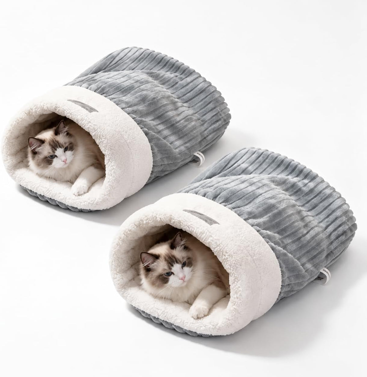 Cat Sleeping Bag Cave Bed, Soft Plush Enclosed Cat Nest, Warm Burrow Cat Bed for Indoor Cats, Anti Cold Semi Closed Pet 