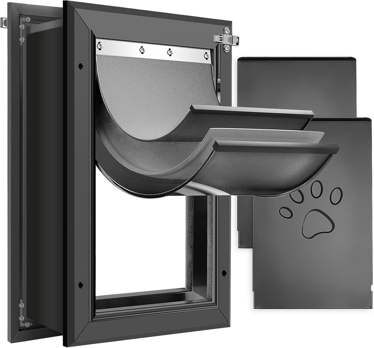 [Petoasis] 3-Flaps Heavy-Duty Dog Door, Rust Proof Aluminum Alloy Frame