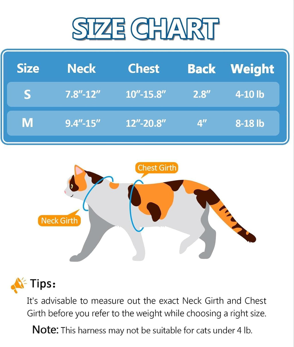 Cat Harness and Leash Set, Escape Proof Cat Harnesses