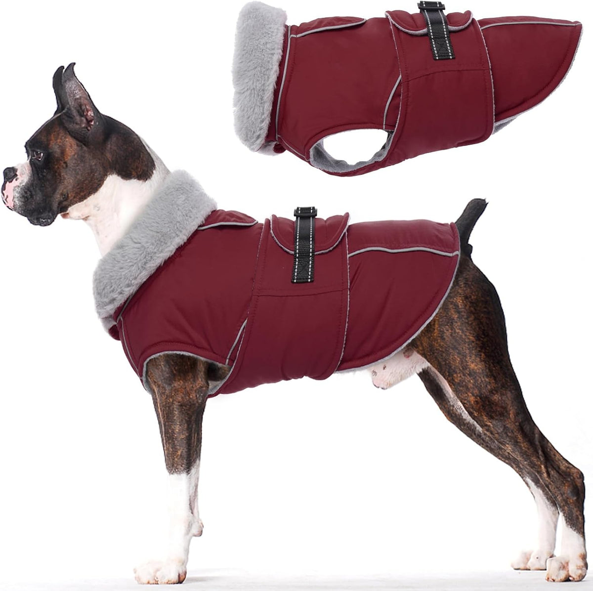 Dog Coat Waterproof Dog Jacket Fleece Vest with Adjustable Buckle
