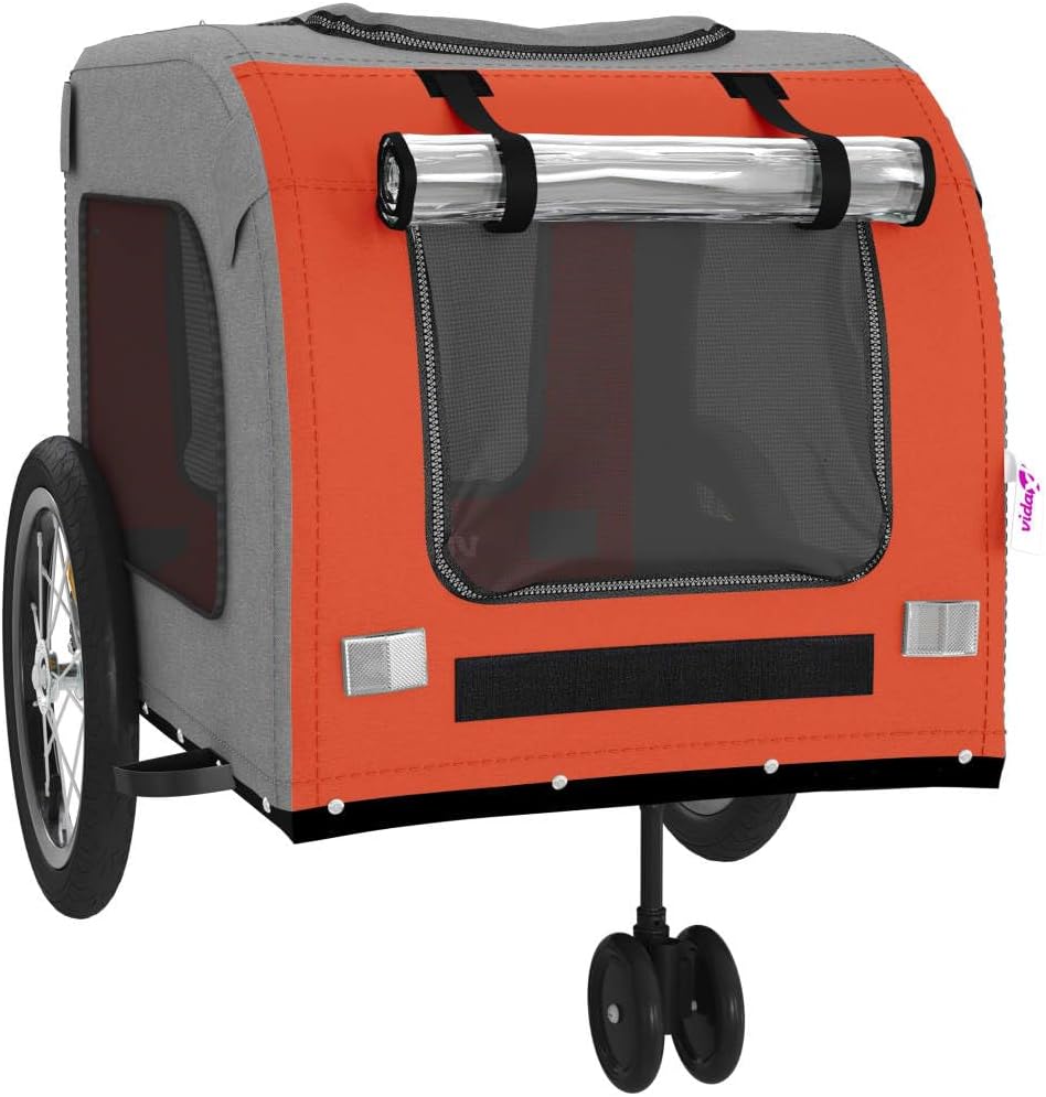 Tidyard Pet Bike Trailer for Small Dogs and Cats, Compact Foldable Design with Shock Absorbers and Lockable Wheels, Oran