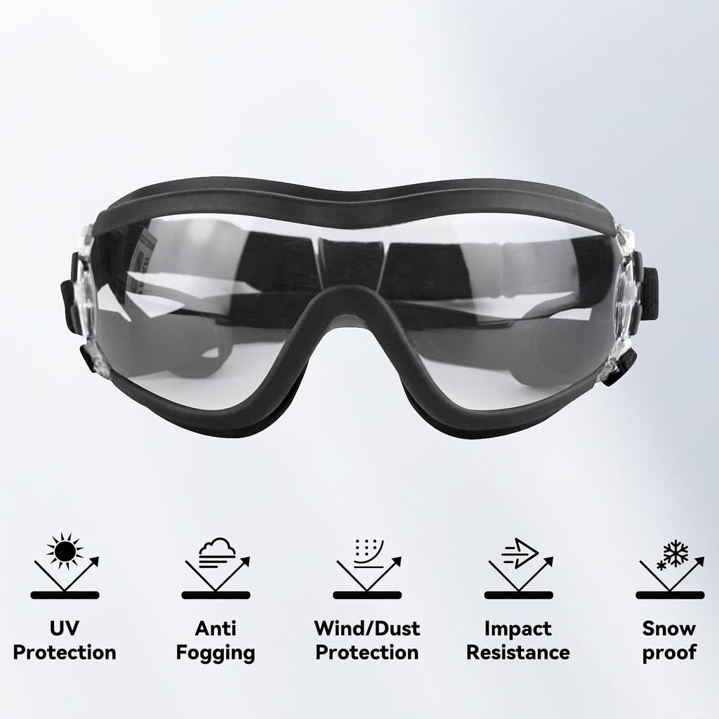 Clear Dog Goggles for Small Dogs, UV Dog Sunglasses Outdoor Eye Protection, Small Glasses for Dogs Cycling Driving Ridin