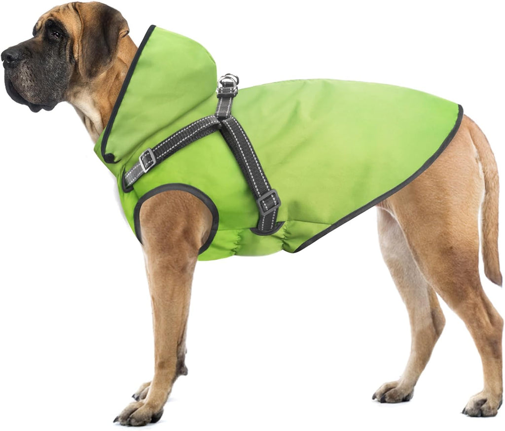 Dog Raincoat Waterproof Dog Hoodie Reflective Dog Raincoat Hooded Adjustable Rain Jacket for Small Medium Large Dogs Pup