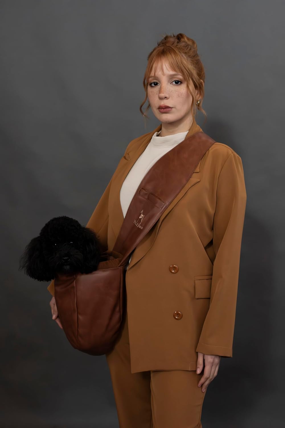 Dog Carrier Sling 5-18lb, Cat Carrier bag (Faux Leather, Zipper)