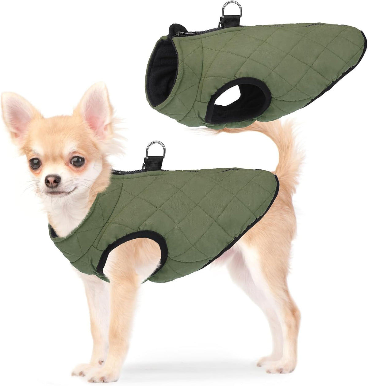 Winter Dog Vest Coat with Harness Built In
