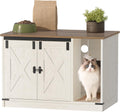 Hzuaneri Cat Litter Box Enclosure, Hidden Litter Box Cabinet Furniture