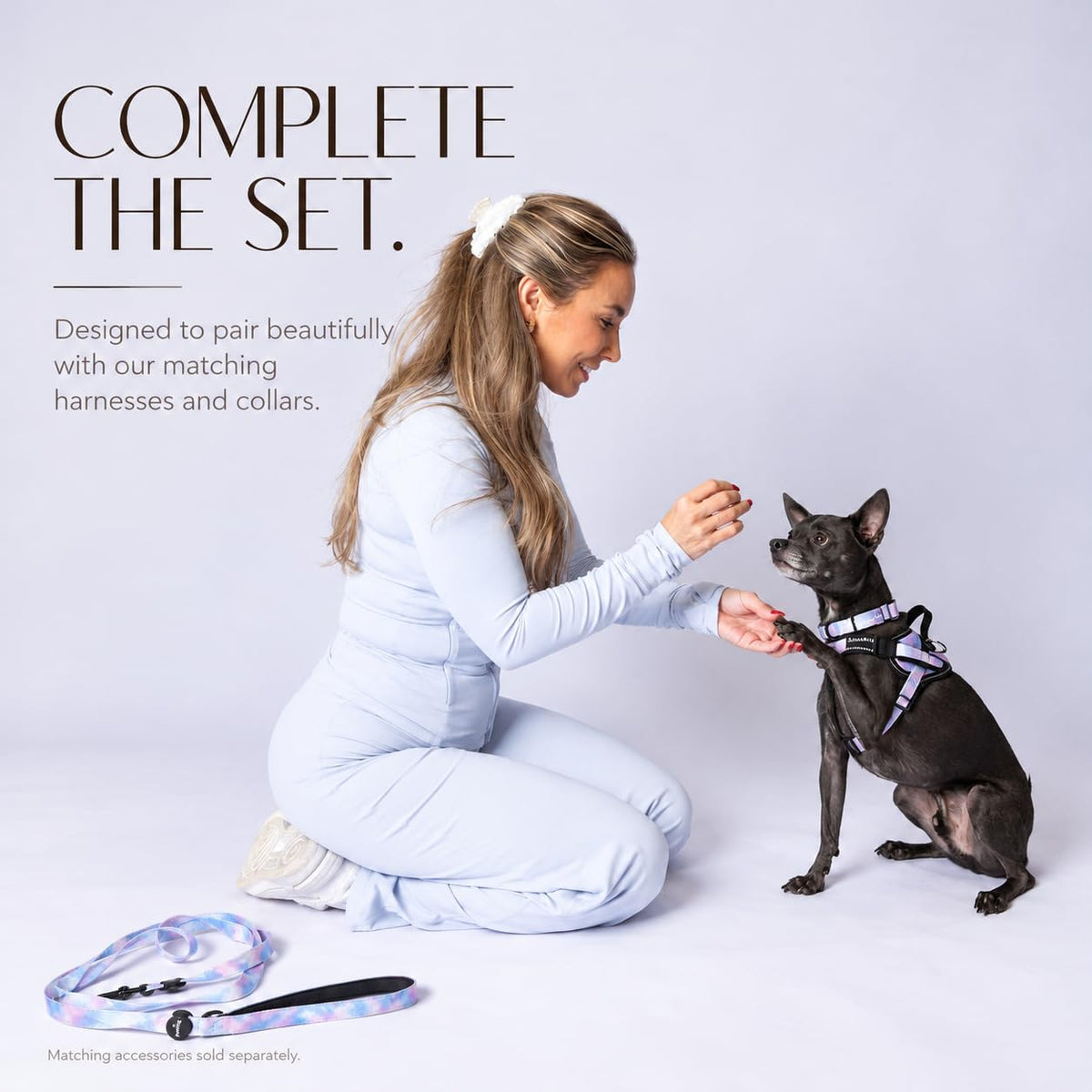 ShawnCo Dream Walk Dog Leash (Icy Lilac,M/L 6FT w/ 2 Handles)