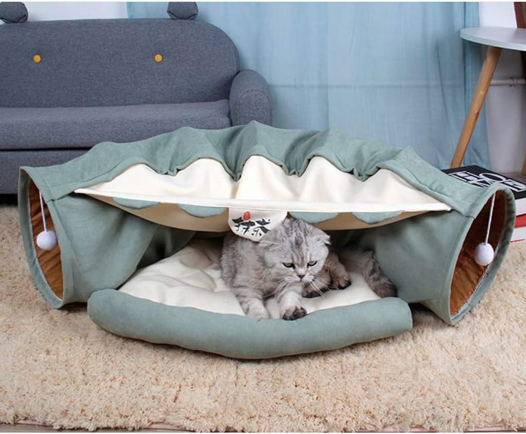 Collapside Lightweight Cat Tunnel Warm Nest Universal F/, Green