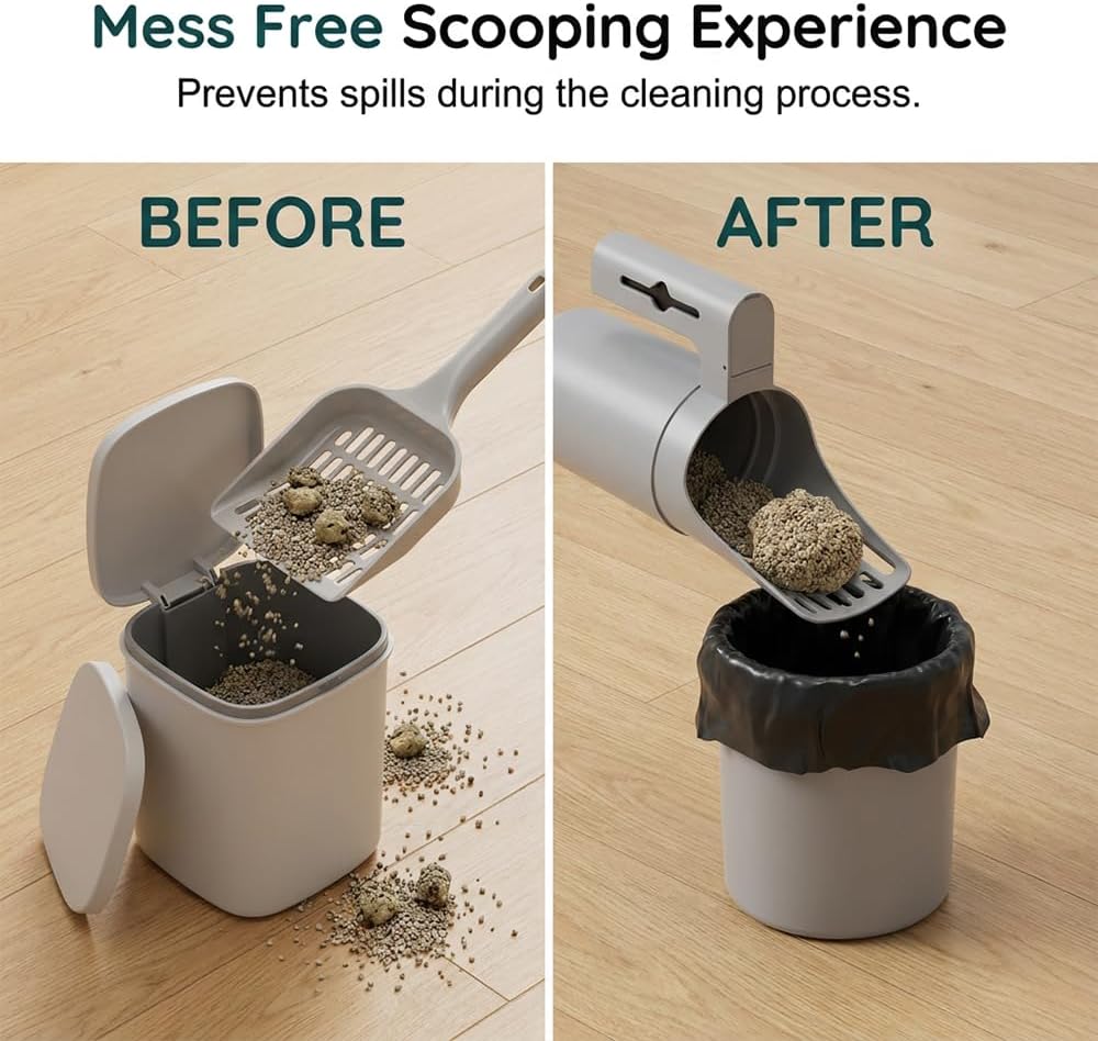 Cat Litter Scoop with Hidden Waste Bag Storage (1PC+2*Bag)