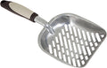 Petmate Metal Cat/Kitty Litter Scoop, Deep Shovel, Premium Non-Stick Large Scooper with Non-Slip Handle & Curved Design 