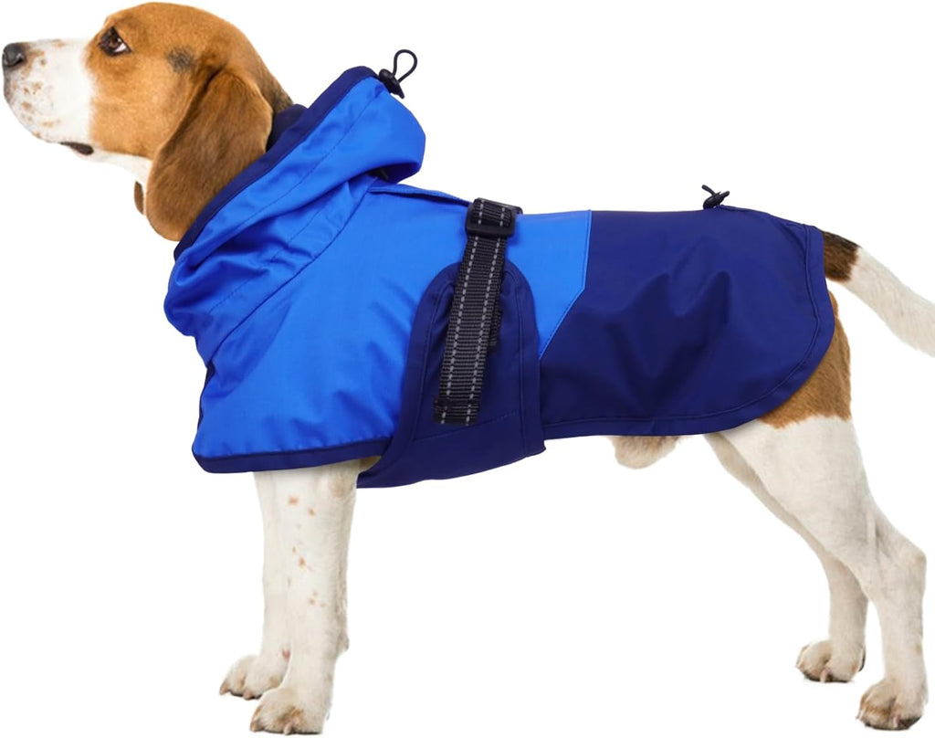 BRKURLEG Dog Raincoat, Waterproof Rain Jacket with Hood, Rose Red, M