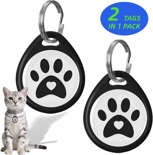 2 Pack QR Code Cat ID Tags for Collar, Personalized Smart Cat Tag with Online Profile, Scan to Contact Owner, No Battery