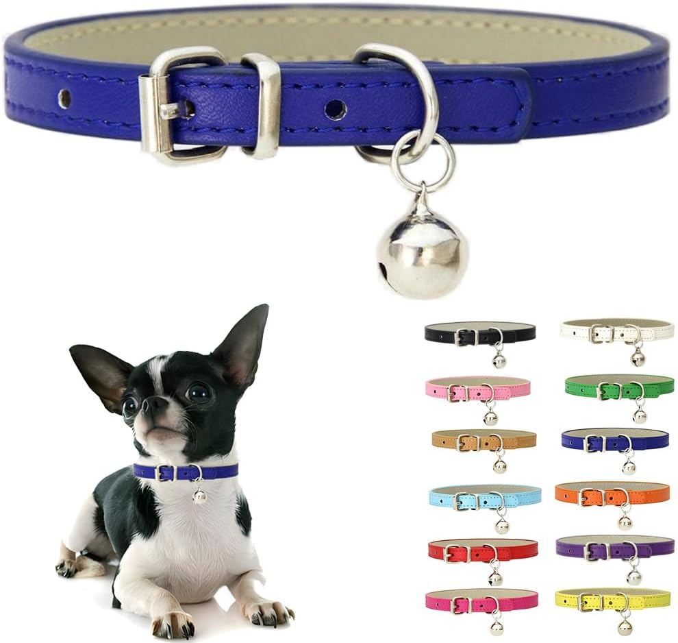 Purple XS Cat Collar with Bell, XXS Kitten Puppy Dog Collars X-Small