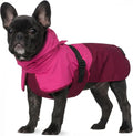 BRKURLEG Dog Raincoat, Waterproof Rain Jacket with Hood, Rose Red, M