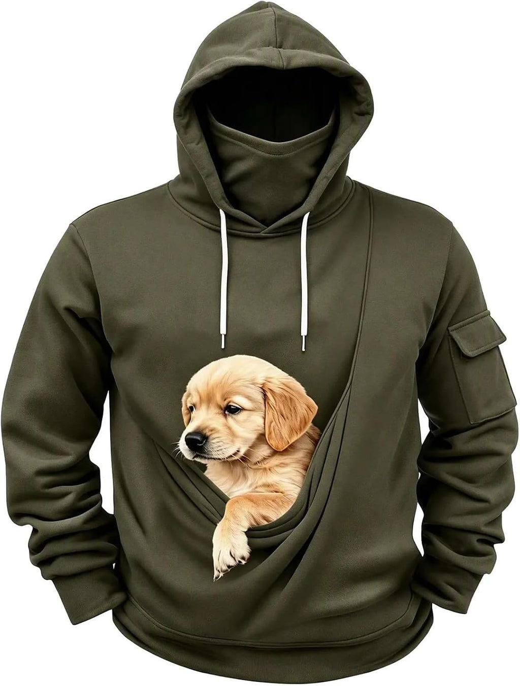 Pet Pouch Hoodie Dog Cat Carrier Sweatshirt with Built-in Face Mask