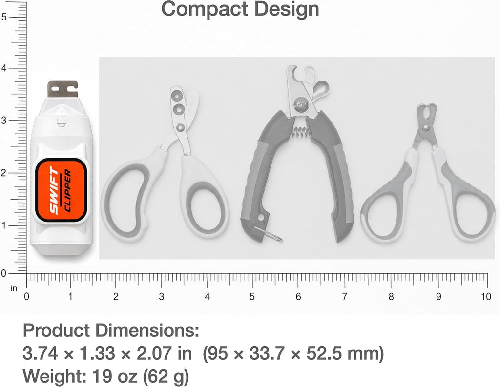 SWIFT CLIPPER® Safe Push-Button Cat Claw Clipper for Cats & Small Pets, Circular Cut Hole, Stainless Steel Clipping Head