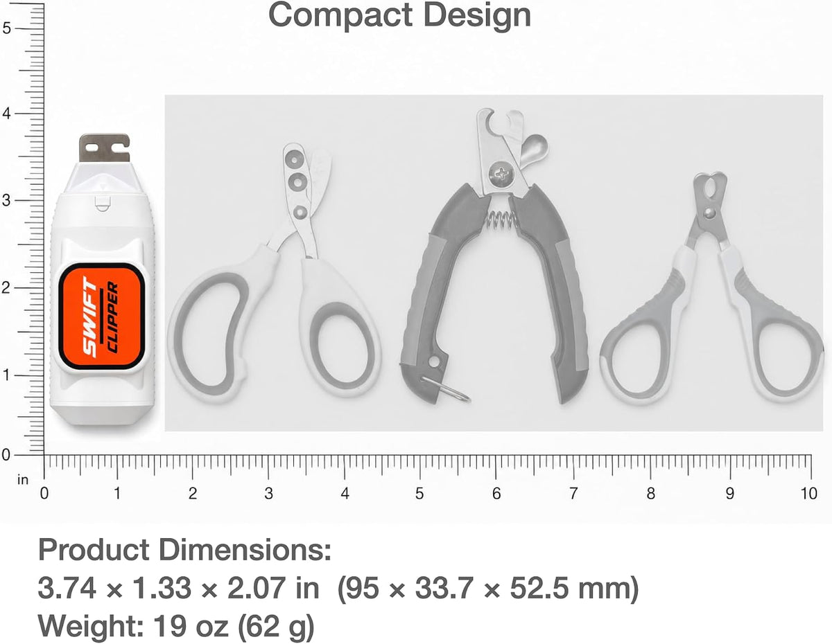 SWIFT CLIPPER® Safe Push-Button Cat Claw Clipper for Cats & Small Pets, Circular Cut Hole, Stainless Steel Clipping Head