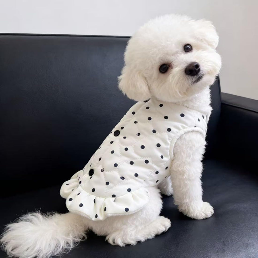 Dog Cute Fleece Cold Weather Vest Coat Dress (Skirt Jacket,S)