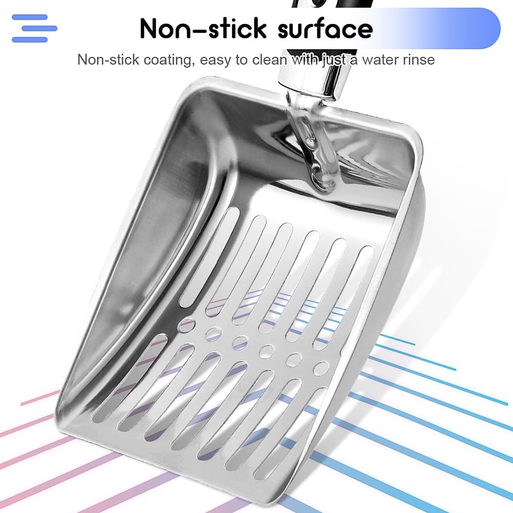 Stainless Steel Cat Litter Scoop,Metal Cat Litter Scoop,Kitty Metal Scooper,Sturdy Mesh Scooper