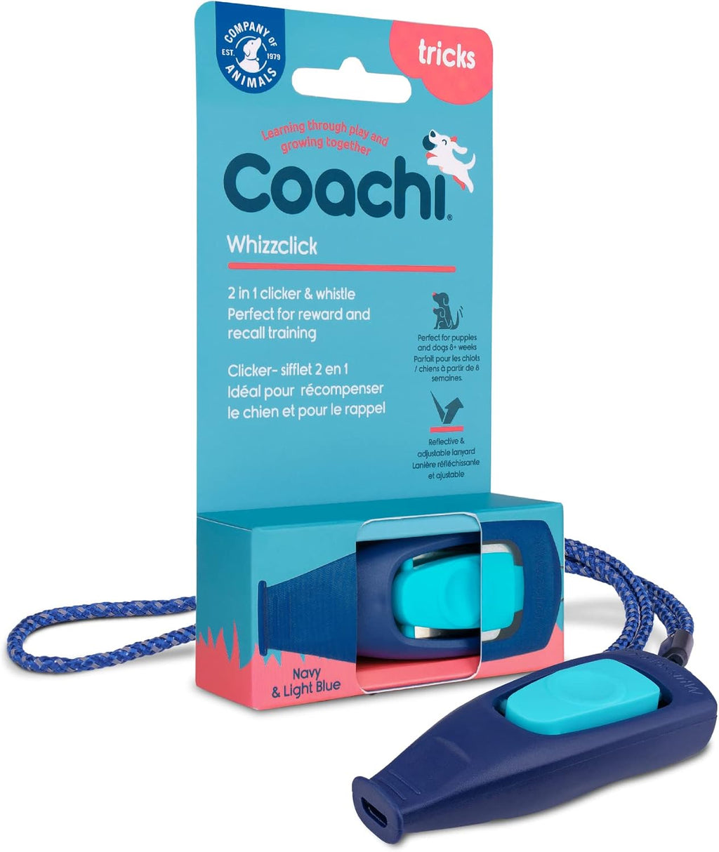 Company of Animals Coachi Whizzclick | Navy/Light Blue Button