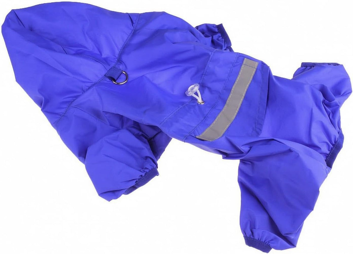Four-Legged Dog Raincoat Reflective Hooded Dog Raincoat Water-Resistant Pet Clothing for Wet Weather Outings, 5XL