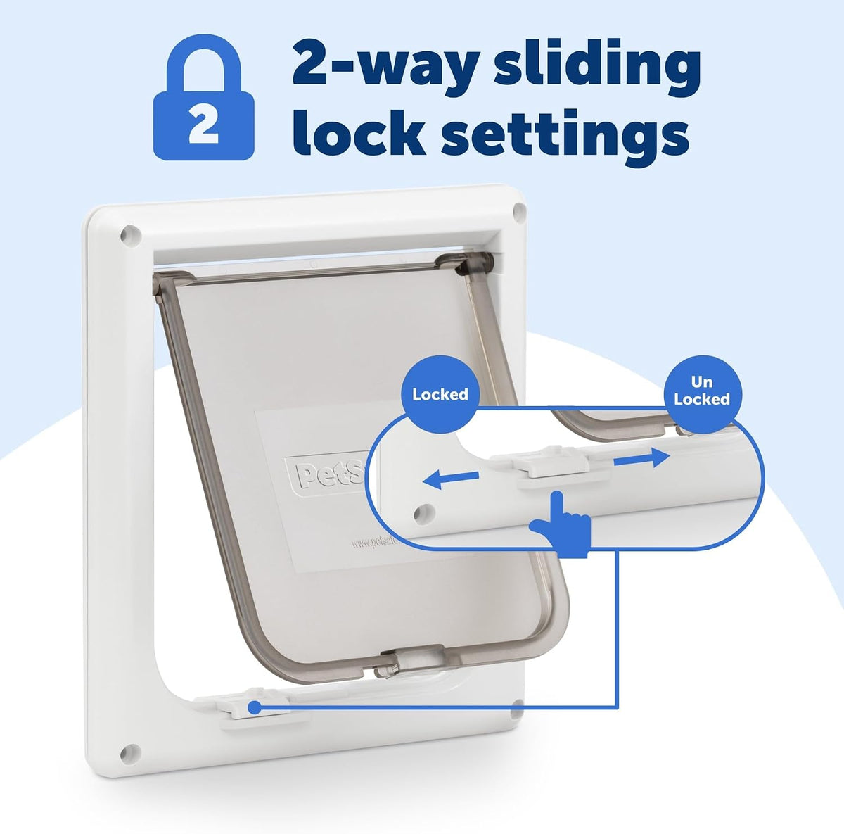 PetSafe Interior Cat Door, 2-Way Lock, White, Cats up to 15 lb