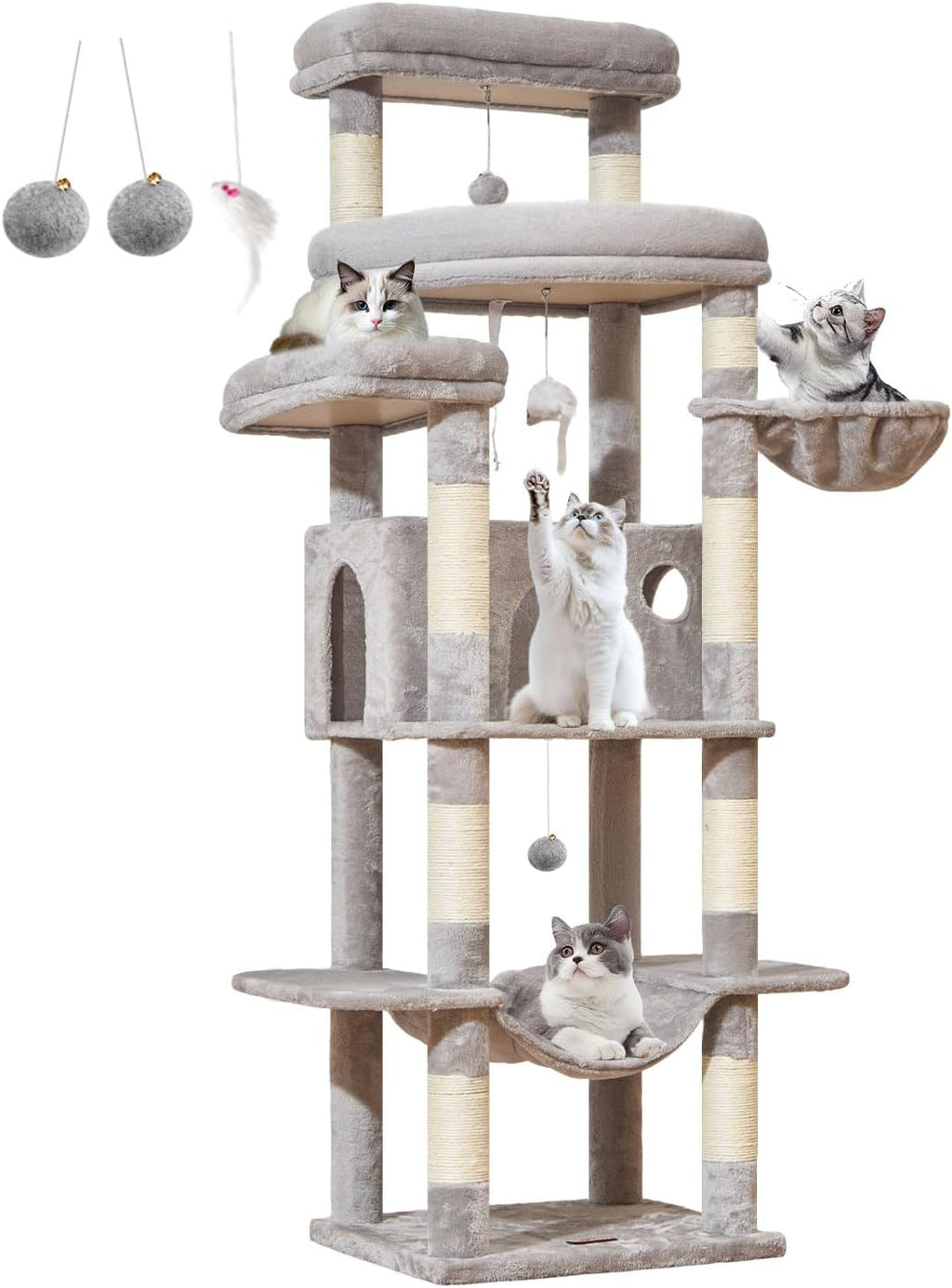 Taoqimiao Heavy-Duty Cat Tree, 71 in Cat Tower for Large Cats 20lbs+