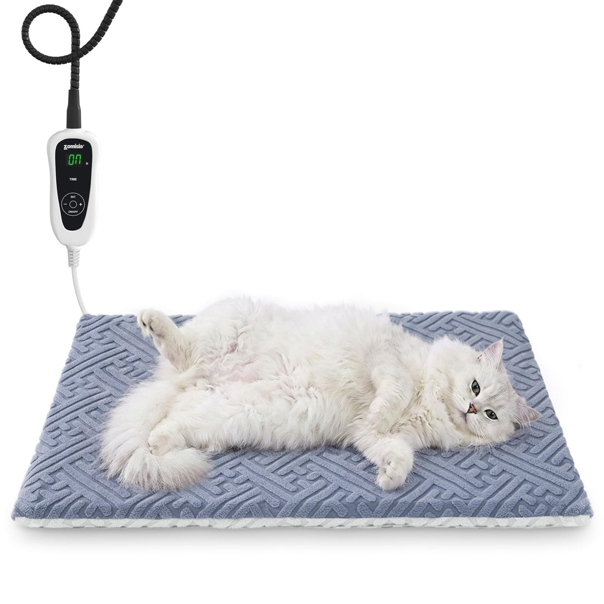 ZOMISIA Cat Heating Pad, Heated Cat Bed Indoor, 11 Temp & 25 Timer Settings