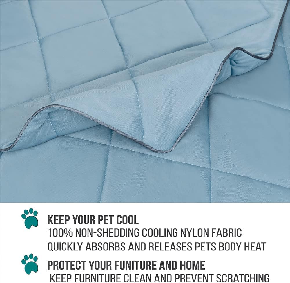 PetAmi Cooling Dog Blanket Lightweight Soft for Large Pet Cat, 40x60, Blue