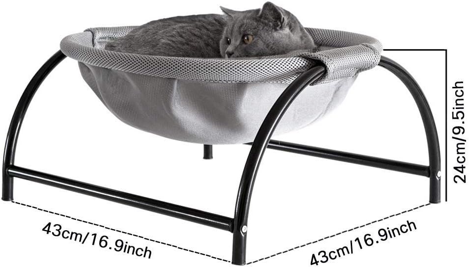 Cat Bed Sleeping Cat Hammock, 16.9in x 16.9in x 9.5in, Grey