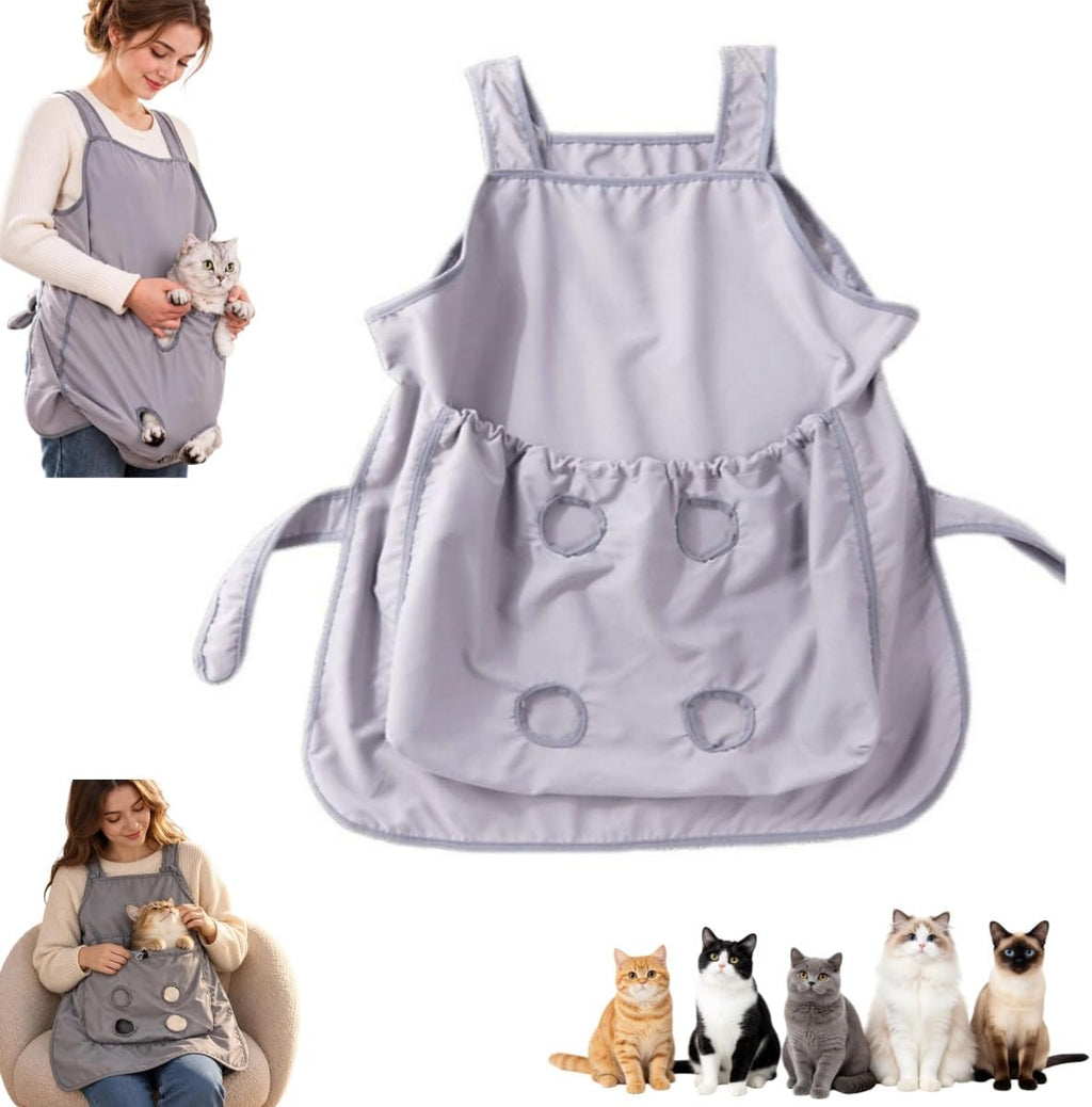 Hair Resistant Pet Cuddling Apron with Leg Holes for Holding Cats & Dogs