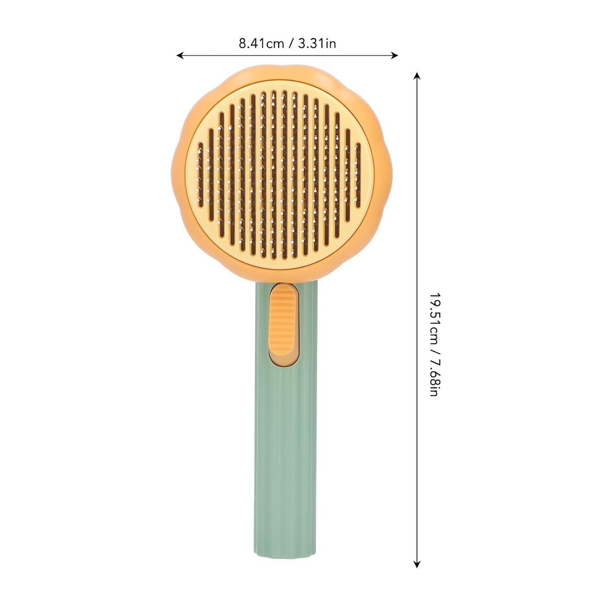 Pet Pumpkin Brush for Shedding, Selfcleaning Design (Green)