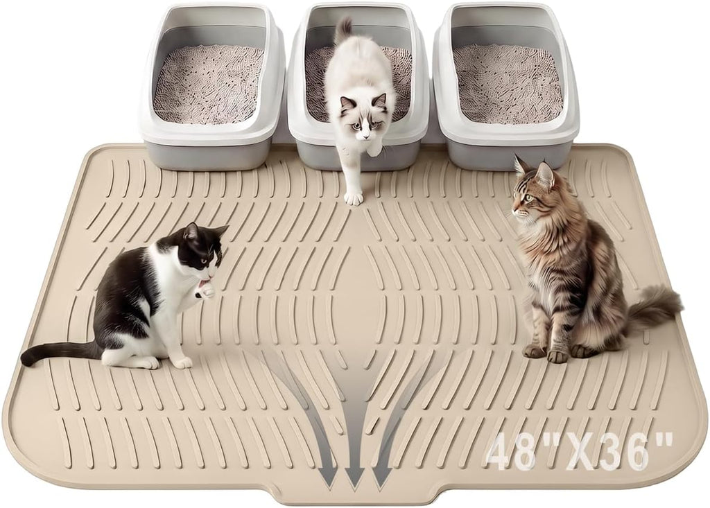 Cat Litter Mat 48"x 36", Urine-Proof Extra Large Litter Box Mat