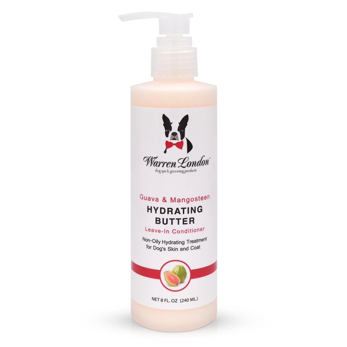 Warren London Hydrating Butter Leave in Pet Conditioner for Dogs | Lotion for Skin and Coat | Aloe Puppy & Dog Conditioner for Hair Detangler, Dry Skin, & Pet Fur Dandruff | Made in USA | Guava 8oz