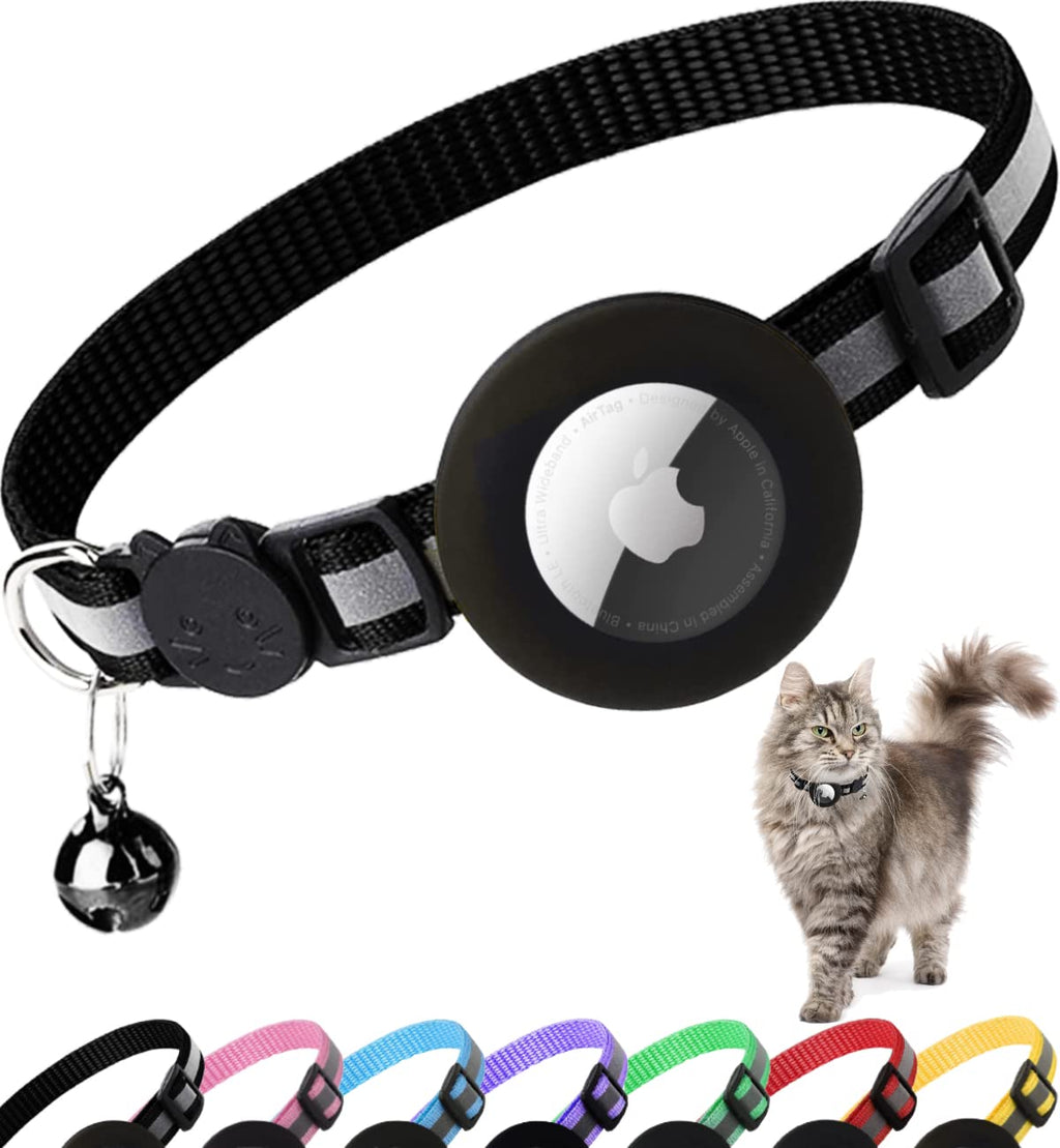 Dgerp Airtag Cat Collar Breakaway, Reflective Collar with Air Tag Holder