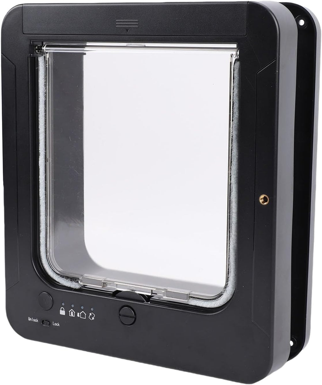 Automatic Pet Door with Collar Activated Sensing for Cats and Dogs, 2 Way Entry Direction Control, Safety Guard Mechanis