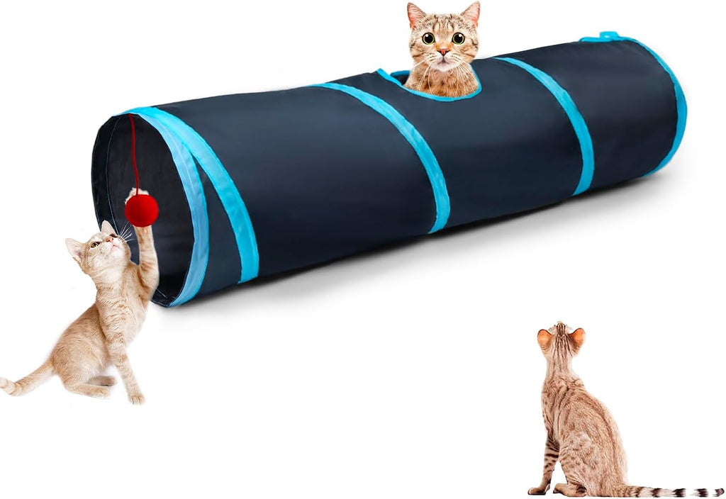 Cat Tunnel, Cat Tunnels for Indoor Cats, S-Shape Foldable Cats Cave