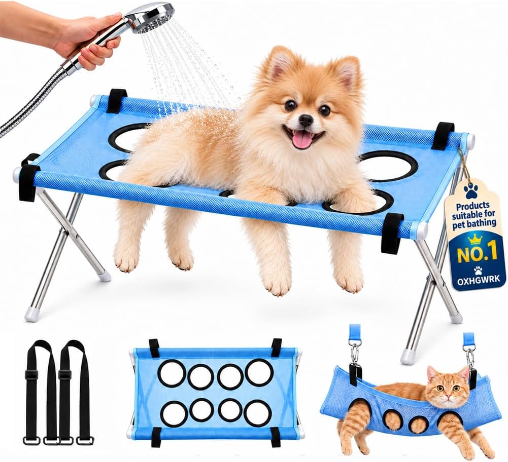 Dog Bath Hammock Grooming Bathing Shower for Pet Washing Cat Small Dogs Station Stand Holder Medium Mesa Plegable para M