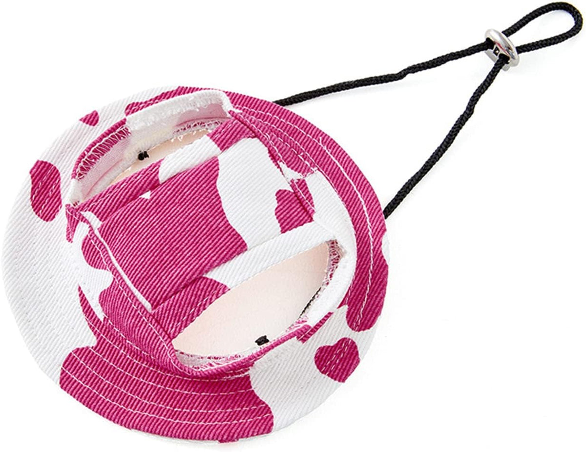 Round Brim Princess Hat Visor Hat Pet Dog Mesh Porous Sun Hat with Ear Holes for Small, Extra Small Dog Teddy, Pug, Chih