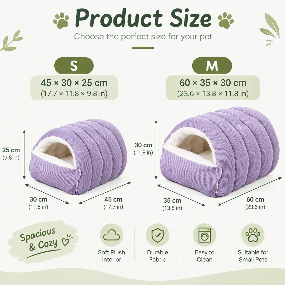 Indoor Dog House, Dog Cave for Small & Medium Dogs