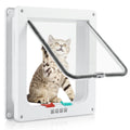 Cat Door for Interior Exterior Door, 4-Way Locking Flap